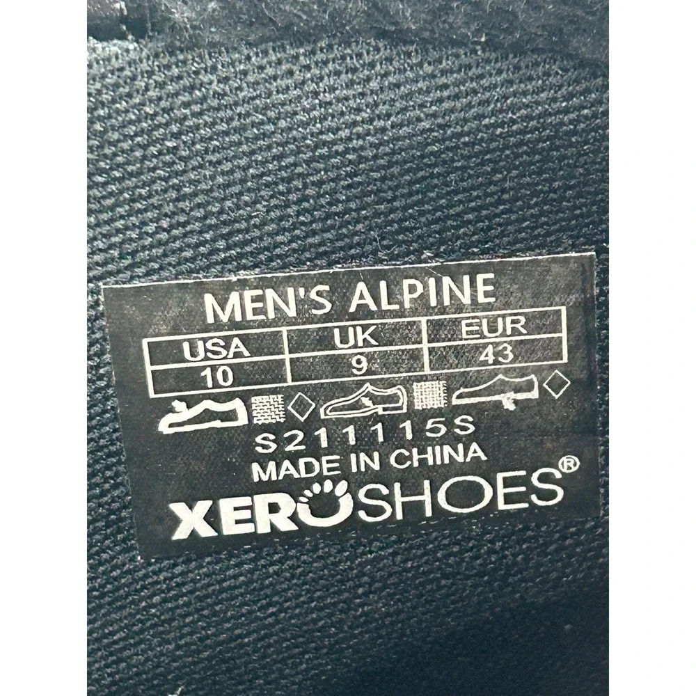 Xero Shoes Alpine Men Snow Boots Black Waterproof Minimalist Zero Drop Size 10